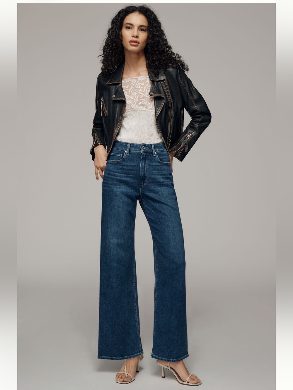 PAIGE Anessa 31 High-Rise Wide-Leg Jeans Size 29 In Amalfi Tide